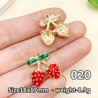 Cherry &amp; Strawberry Enamel Charm Collection（ mixed pack）