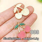 Cherry &amp; Strawberry Enamel Charm Collection（ mixed pack）