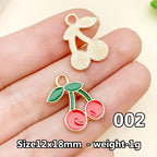 Cherry &amp; Strawberry Enamel Charm Collection（ mixed pack）
