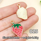 Cherry &amp; Strawberry Enamel Charm Collection（ mixed pack）