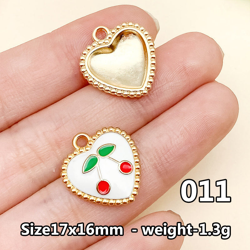 Cherry &amp; Strawberry Enamel Charm Collection（ mixed pack）