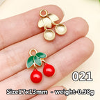 Cherry &amp; Strawberry Enamel Charm Collection（ mixed pack）