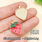 Cherry &amp; Strawberry Enamel Charm Collection（ mixed pack）