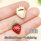 Cherry &amp; Strawberry Enamel Charm Collection（ mixed pack）