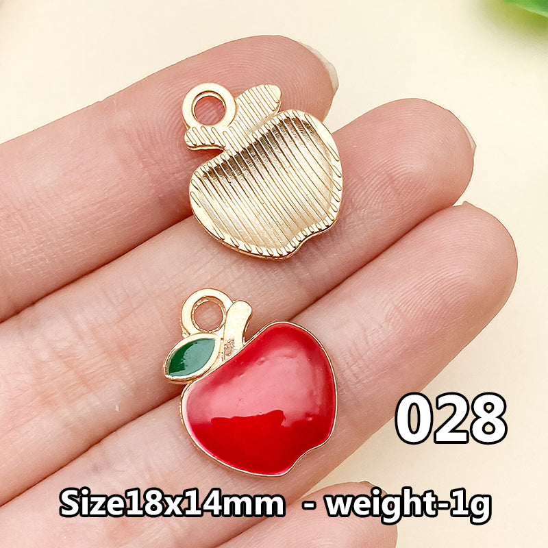 Cherry &amp; Strawberry Enamel Charm Collection（ mixed pack）