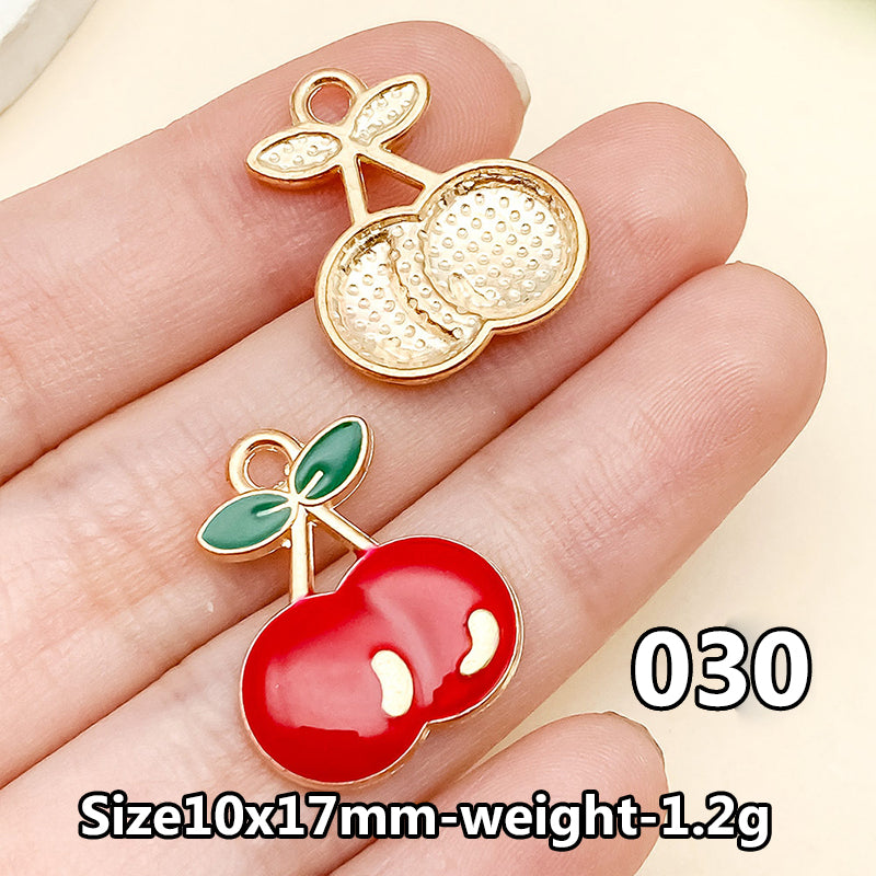 Cherry &amp; Strawberry Enamel Charm Collection（ mixed pack）