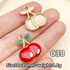 Cherry &amp; Strawberry Enamel Charm Collection（ mixed pack）