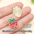 Cherry &amp; Strawberry Enamel Charm Collection（ mixed pack）