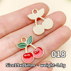 Cherry &amp; Strawberry Enamel Charm Collection（ mixed pack）