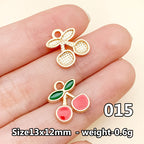 Cherry &amp; Strawberry Enamel Charm Collection（ mixed pack）
