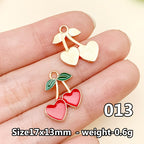 Cherry &amp; Strawberry Enamel Charm Collection（ mixed pack）