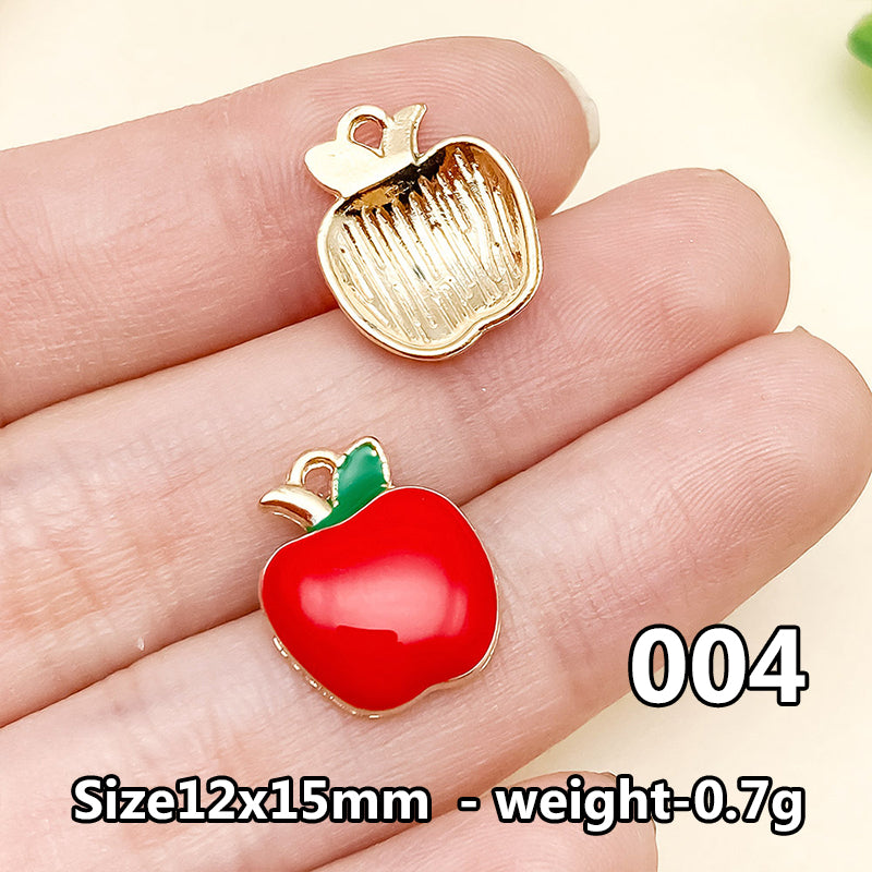 Cherry &amp; Strawberry Enamel Charm Collection（ mixed pack）