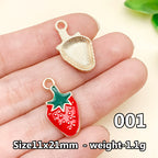 Cherry &amp; Strawberry Enamel Charm Collection（ mixed pack）