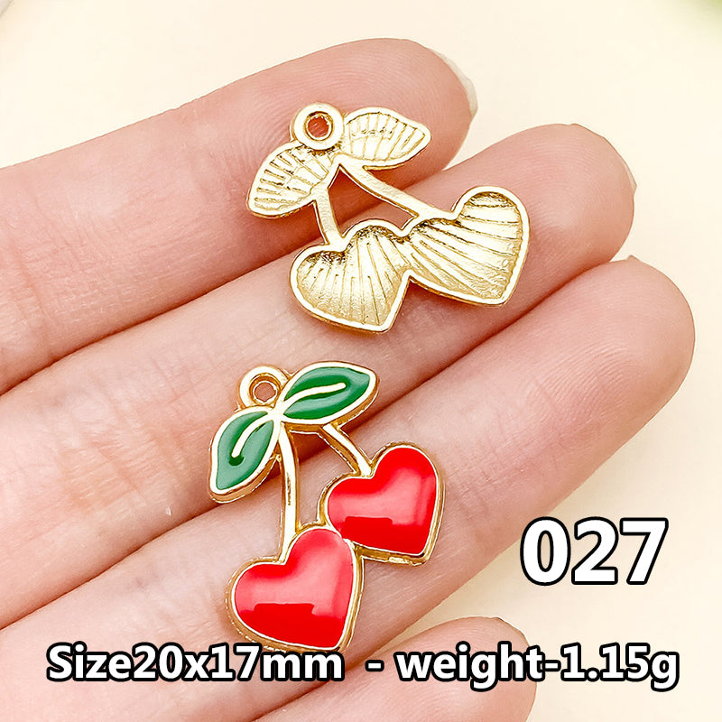 Cherry &amp; Strawberry Enamel Charm Collection（ mixed pack）