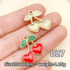 Cherry &amp; Strawberry Enamel Charm Collection（ mixed pack）