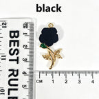 Flocked Rose‑Vintage Charm Pendants（ mixed pack）