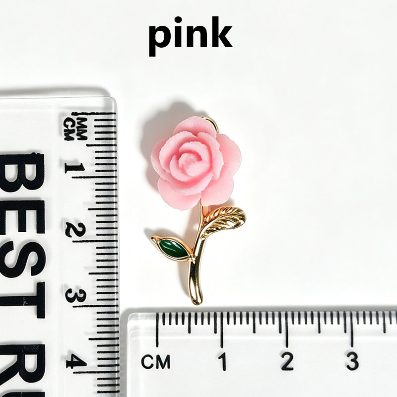 Flocked Rose‑Vintage Charm Pendants（ mixed pack）