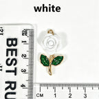 Flocked Rose‑Vintage Charm Pendants（ mixed pack）