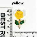 Flocked Rose‑Vintage Charm Pendants（ mixed pack）